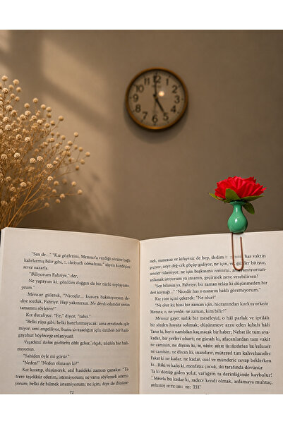 Güsvent Design Co El Yapımı Çiçekli Vazo Kitap Ayracı