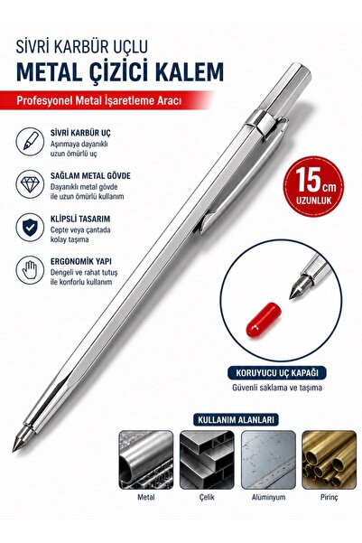 GFB GFB6680 Karbür Uçlu Metal Çizgi Metal Çizici Kalem Kalemi 150 mm
