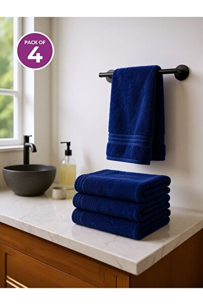 Donetella Pack of 4 Hand Towels 50x90 cm – 330 GSM Microfiber, Soft, Absorben...