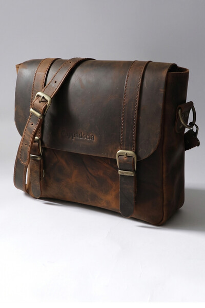 Cappadocia Vintage 6019 Gordion Brown Genuine Real Leather Handmade Medium Sh...