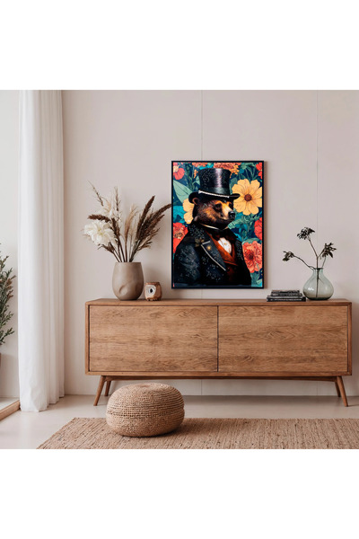 MallDeco Tablou Canvas Portret Elegant Urs Gentleman, Finisaj Lucios, cu Deco...