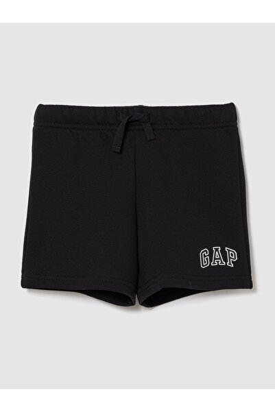 GAP Erkek Bebek Siyah Relaxed Logo Fransız Havlu Kumaş Pull-On Şort