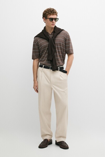 Massimo Dutti Pens detaylı relaxed fit pantolon