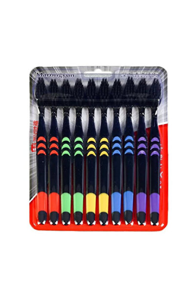 Choice1 black -10pcs YS00146-10pcs soft bristle toothbrush adult charcoal tee...