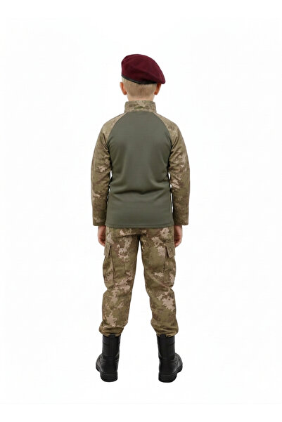 Ertekstekstil Children's Soldier Team Commando Children's Soldier Outfit - with Burgundy Beret