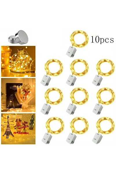 Choice13 1M 10LEDs 10PCS Warm White LED Fairy Lights Button Battery Light Str...