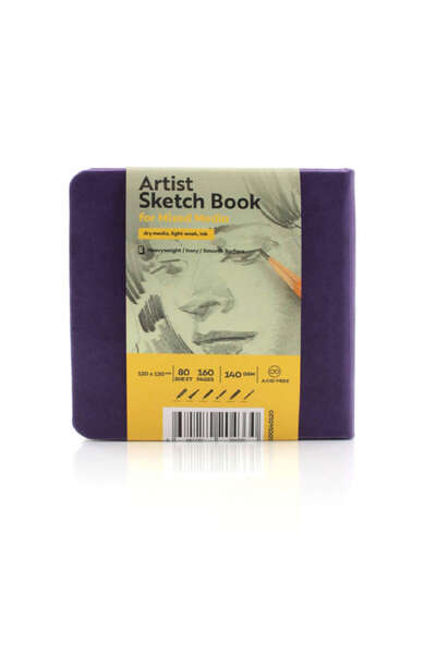 Tigertint Sert Kapak Eskiz Defteri 140 g 12x12 cm 80 Yaprak Mor 100140124