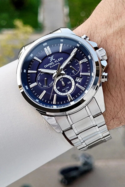 Daniel Klein Dial Navy Blue Cord Silver Color Inside Indicators Active Men's ...