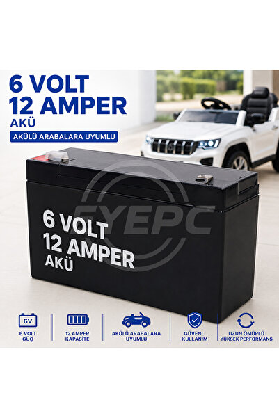 EYE PC 6v 12ah 20hr Aküsan Oyuncak Arabalar İçin PİLSAN VE TRAKTÖR AKÜLÜ ARAB...