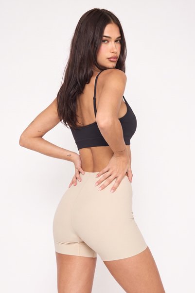 Modanty Women's High Waist Gathering Shorts Boxer Laser Cut Seamless Non-Marking Invisible Shaper
