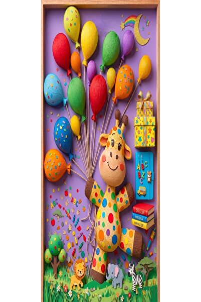 PROMISEBACKDROP2 زينة باب مرنة مقاس 190x75 سم، زينة باب من القماش، بالونات مل...