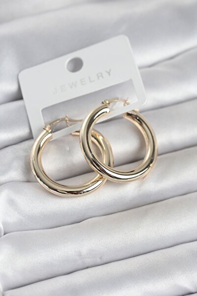 Inure Jewelry حلق نسائي من النحاس باللون الذهبي مقاس 30 ملم