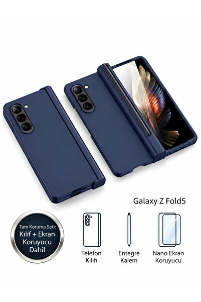 Deppo Trend Samsung Galaxy Z Fold 5 Uyumlu Kalemli Kılıf Kamera Korumalı Katl...