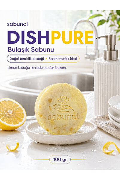 sabunal DISHPURE Bulaşık Sabunu - Doğa Dostu Elde Yıkama İçin Katı Doğal Bula...