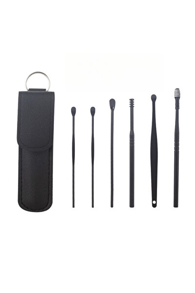 Choice11 E004-A Black Effective 6Pcs Earwax Cleaning Tool with Spiral Earpick...