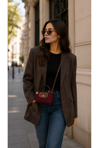Timeless حقيبة يد وكتف نسائية من القماش من Le pliage Xs Pounch
