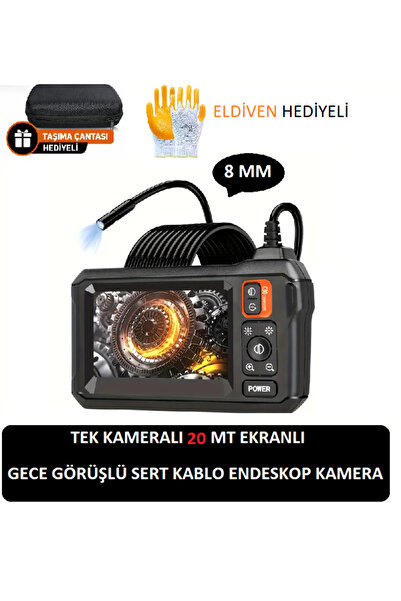 whitetech Ekranlı Tek Kameralı 20 Mt Sert Kablo Gece Görüşlü Endeskop Yılan K...