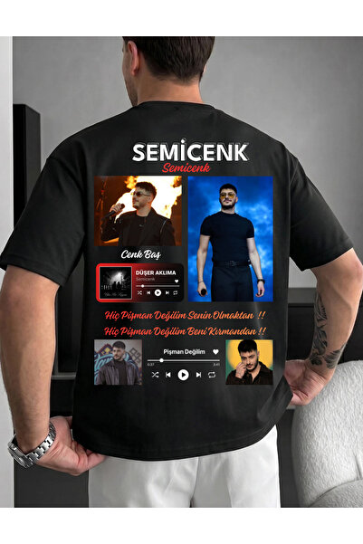 shidumanlar Unisex Bay/ Özel Tasarım Semicenk Baskılı Pamuklu Penye T-shirt T...
