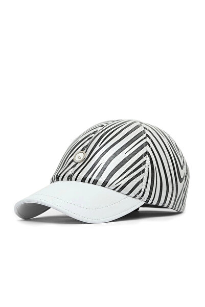 Bueno Shoes White Zebra Leather Women's Hat