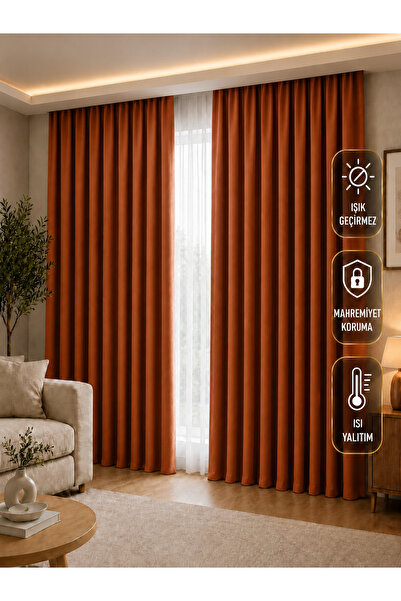 NS Ehli Tacir Brick Color Light-Proof Blackout Blackout Thermal Heat Insulate...