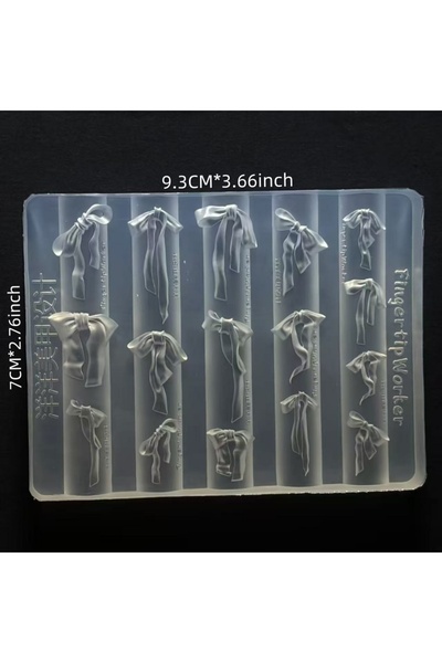 Choice PF-528 A Nail Art Mold with Ribbon Bow, Elegant Ribbon Bow, Three-Dime...