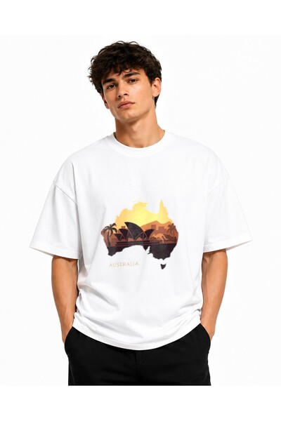 Inscriptie Unisex Premium Cotton Casual T-Shirt "Sydney Opera House"