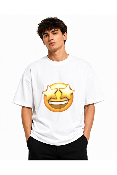 Inscriptie Tricou Unisex Bumbac Premium Casual " Star emoji "