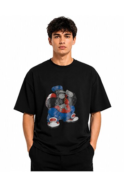 Inscriptie Ουνισέξ Βαμβακερό T-shirt Υψηλής Ποιότητας  "Gorilla rap "