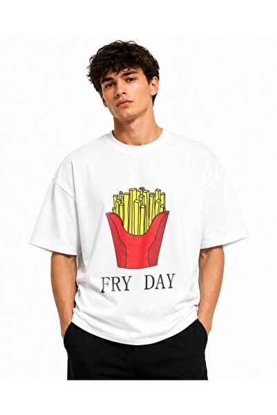 Inscriptie Tricou Unisex Bumbac Premium Casual " Fry Day "