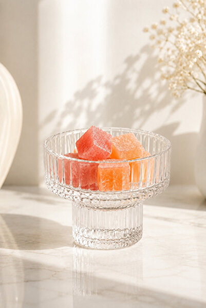 YzHome 6-Piece Standing Pinterest Glass Coffee Side Turkish Delight Bowl 5*6cm