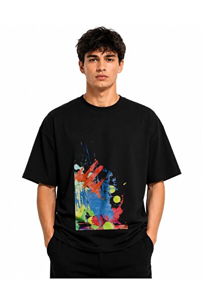 Inscriptie Ουνισέξ Βαμβακερό T-Shirt Υψηλής Ποιότητας  "Color Spot "
