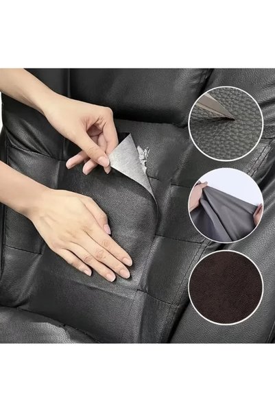 DAVIDAMI CONCEPT Folie Piele Ecologica Autoadeziva pt Reconditionare Canapea, Scaun, Interior Auto, 138x50 cm, Negru