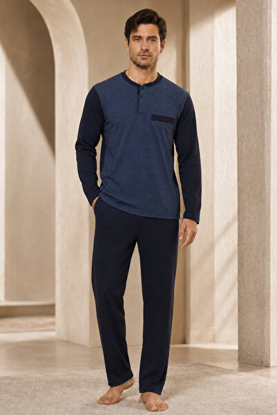 Loule Men's 100% Cotton Combed Jacquard Long Sleeve Pajama Set L1.Anc.1032.01