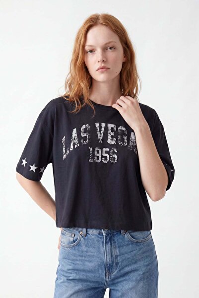 HAKKE Vintage ženska majica sa printom Las Vegas, veće veličine
