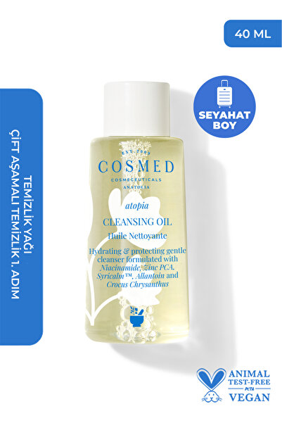 COSMED Atopia Cleansing Oil - Yüz ve Vücut için Temizleme Yağı - Yağ Bazlı Te...