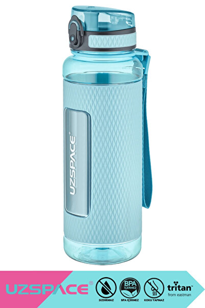 Uzspace 1100ml Mega Size Tritan Water Bottle with Strap - Non-Slip Silicone B...