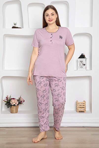 Fulla Moda Set de pijamale de dimensiuni mari cu modele florale