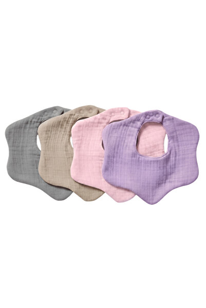 elibaby 4-Piece 100% Organic Cotton 8-Layer Multi Muslin Flower Baby Girl Dro...