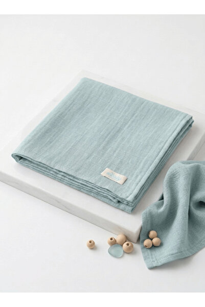 elibaby 100% Organic Cotton Double Layer Muslin Blanket Nile Green (75X85 cm)