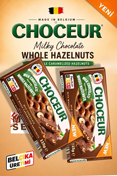 Choceur Bol Fındıklı Sütlü Çikolata (115g x 2) Belçika Üretimi