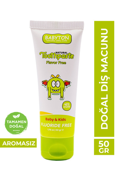 BABYTON Doğal Aromasız Diş Macunu Florürsüz 50 gr