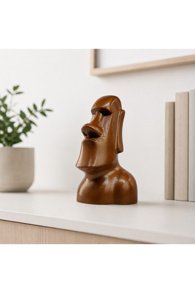 Form 3D Moai 3D Baskı Dekoratif Heykel Bronz 15 cm