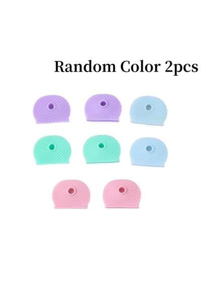 choice2 Random Color 2pcs 2/5Pc Silicone Elastic Key Cover Keychain Hollow So...