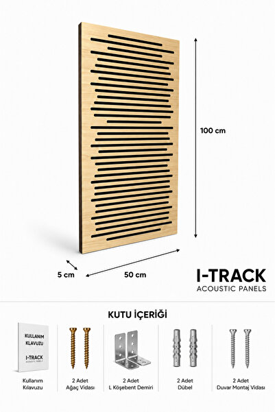 50*100cm Ahşap Difüzör Akustik Panel Naturel