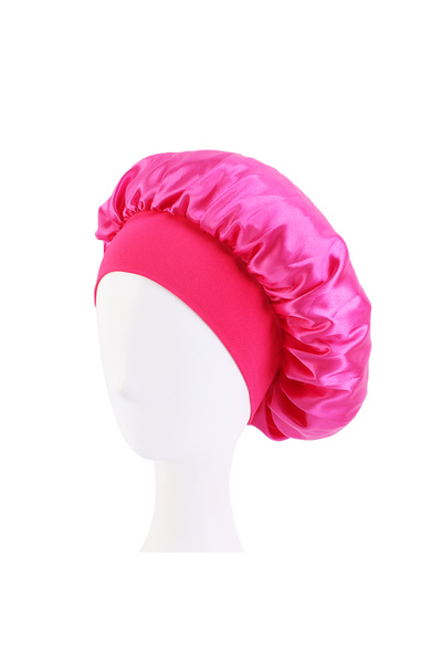 Choice9 Hot pink New Satin Wide Brim Nightcap Silky Bonnet Hair Wrap for Slee...