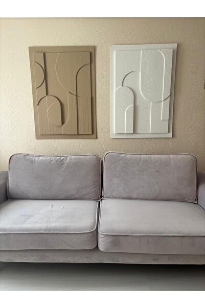 OLA CONCEPT El Yapımı Kum Dokulu Soyut Sanat Tablo Minimalist 3 Boyutlu Iskan...