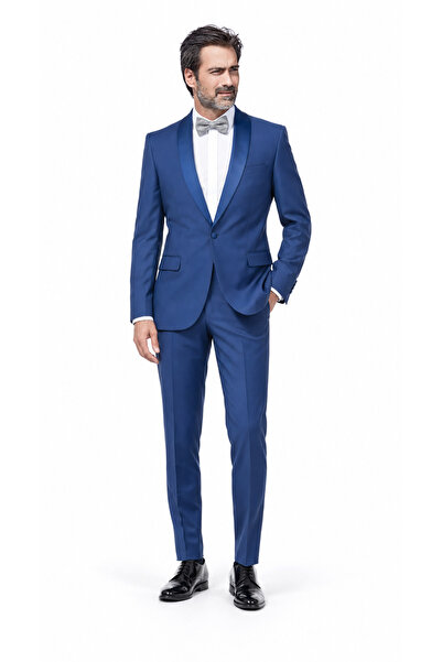 FABIO CASSEL Erkek Slim Fit Damatlık Takım Elbise – Düğün İçin Özel Tasarım