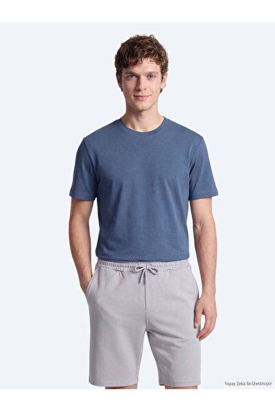 Kip Indigo Plain Crew Neck T-Shirt