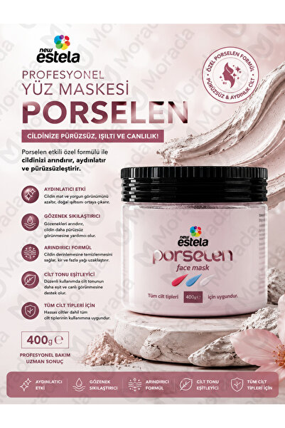 new estela PROFESYONEL YÜZ MASKESİ PORSELEN 400GR