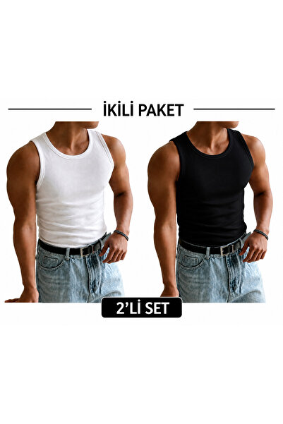 Livik Men's Halter Collar Ribbed Fabric Slimfit Lycra Undershirt for Sports a...